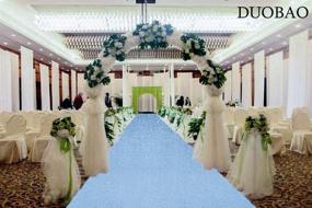 img 1 attached to 💙 2FTx15FT Baby Blue Sequin Aisle Runner - Perfect Wedding Ceremony Decorations & Outdoor Carpets