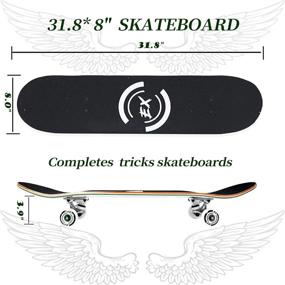 img 3 attached to 🛹 Premium THMEX Pro Skateboards – Complete Skateboard for Beginners, Kids, and Adults – 7 Layer Canadian Maple, Double Kick Concave, Ideal for Standard Rides and Tricks