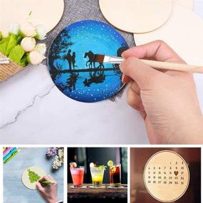 img 2 attached to WLIANG 25 Pcs 4 Inch Wood Circles: Unfinished Round Disc Cutouts for DIY Crafts, Painting, Coasters Making