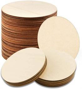 img 4 attached to WLIANG 25 Pcs 4 Inch Wood Circles: Unfinished Round Disc Cutouts for DIY Crafts, Painting, Coasters Making