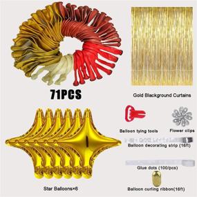 img 2 attached to 🎉 Новогодний свадебный день рождения Праздник для невесты. Комплект для гирлянды с воздушными шарами рубиново-красного и золотого цвета, включая шар со звездными конфетти и фоновую занавеску - товары для baby shower и годовщин.