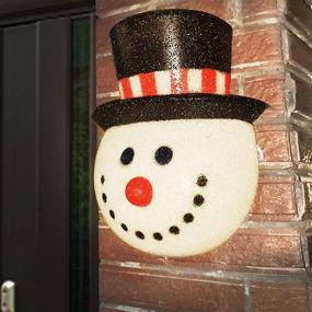 img 4 attached to 🎅 Joliyoou Snowman Porch Light Cover: 12x9.8x4 Christmas Outdoor Decor for Garage, Porch & Front Door