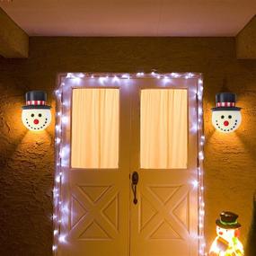 img 1 attached to 🎅 Joliyoou Snowman Porch Light Cover: 12x9.8x4 Christmas Outdoor Decor for Garage, Porch & Front Door