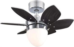 img 4 attached to 🌀 Ciata Lighting Origami Indoor Ceiling Fan - 24-Inch with Dimmable LED Light Fixture in Chrome Finish, Reversible Wengue/Beech Blades, Opal Frosted Glass