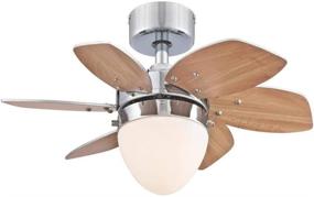 img 3 attached to 🌀 Ciata Lighting Origami Indoor Ceiling Fan - 24-Inch with Dimmable LED Light Fixture in Chrome Finish, Reversible Wengue/Beech Blades, Opal Frosted Glass