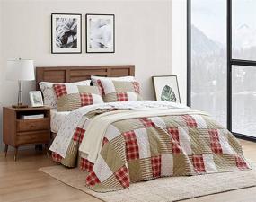 img 1 attached to 🛏️ Eddie Bauer Camino Island Collection: Queen Size Reversible & Light-Weight Quilt Bedspread with Matching Shams, 3-Piece Bedding Set in Red, 100% Cotton, Pre-Washed for Extra Comfort