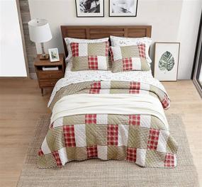 img 2 attached to 🛏️ Eddie Bauer Camino Island Collection: Queen Size Reversible & Light-Weight Quilt Bedspread with Matching Shams, 3-Piece Bedding Set in Red, 100% Cotton, Pre-Washed for Extra Comfort