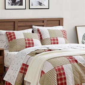 img 3 attached to 🛏️ Eddie Bauer Camino Island Collection: Queen Size Reversible & Light-Weight Quilt Bedspread with Matching Shams, 3-Piece Bedding Set in Red, 100% Cotton, Pre-Washed for Extra Comfort