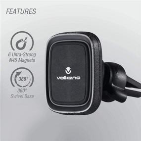 img 1 attached to 📱 Volkano Universal Magnetic Car Vent Phone Holder with 6 Ultra Powerful Magnets, Secure Adjustable Locking System - Compatible with iPhone, Samsung Galaxy, Google Pixel, Mini Tablets - Magnetic Vent Hold Series