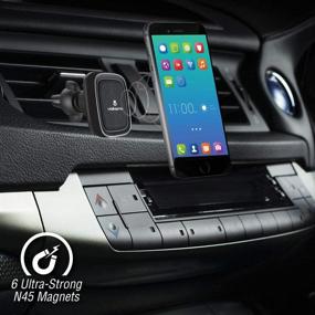 img 2 attached to 📱 Volkano Universal Magnetic Car Vent Phone Holder with 6 Ultra Powerful Magnets, Secure Adjustable Locking System - Compatible with iPhone, Samsung Galaxy, Google Pixel, Mini Tablets - Magnetic Vent Hold Series