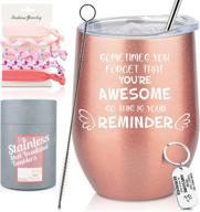 🌹 geelfland awesome you are wine tumbler - funny birthday, inspirational, and graduation gifts for women, coworkers, sisters, teachers - thank you gifts (rose) logo