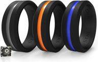 💍 silicone wedding bands for him: 3-pack rings for active sportsmen and workers logo