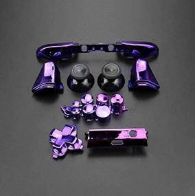 img 2 attached to 🎮 Enhance Your Xbox One Slim Controller with Chrome Purple Replacement Full Set Button Bumper Trigger Buttons Guide Dpad RT LT RB LB ABXY ON Off Button Kit