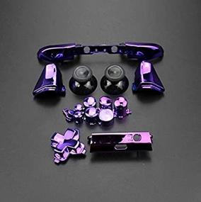 img 3 attached to 🎮 Enhance Your Xbox One Slim Controller with Chrome Purple Replacement Full Set Button Bumper Trigger Buttons Guide Dpad RT LT RB LB ABXY ON Off Button Kit