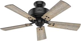 img 3 attached to Hunter Cedar Key 44 inch Black Ceiling 🔌 Fan with LED Light & Remote Control - Indoor/Outdoor 54149