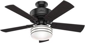 img 2 attached to Hunter Cedar Key 44 inch Black Ceiling 🔌 Fan with LED Light & Remote Control - Indoor/Outdoor 54149