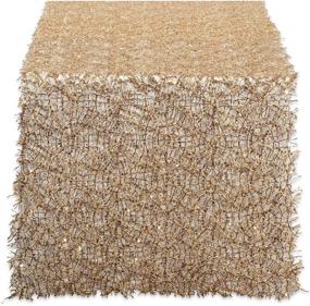 img 4 attached to 💫 Dazzling Gold Roll Sequin Mesh Table Runner by DII: Add Glamour to Your Table Décor