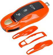 aerobon 3-piece painted key cover/ key fob shell cover compatible with porsche key shell (mk1) logo