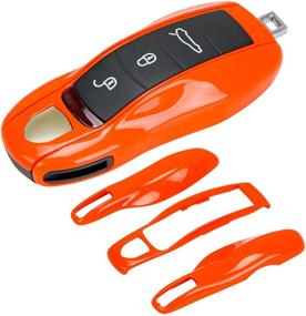img 4 attached to AeroBon 3-Piece Painted Key Cover/ Key Fob Shell Cover Compatible With Porsche Key Shell (MK1)