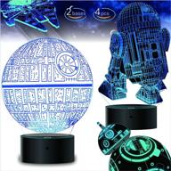 star wars gifts: 2 bases, 5 patterns 3d illusion lamp - led night light for kids room decor, 7 color change - cool gifts for star wars fans, men, boys, girls - perfect for birthdays логотип