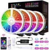 bluetooth led strip lights, mixi 65.6ft 600 lights color changing 5050 rgb with music sync app remote controller - wall lights, rope lights, bedroom decor логотип