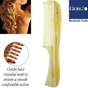 img 3 attached to Giorgio G37 Large Coarse Hair Detangling Comb: Wide Teeth for Long Thick Curly Wavy Hair - Wet & Dry Hair Detangler, Handmade Rake Comb Saw-Cut from Cellulose - Imitation Horn Finish