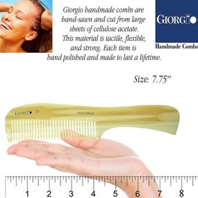 img 2 attached to Giorgio G37 Large Coarse Hair Detangling Comb: Wide Teeth for Long Thick Curly Wavy Hair - Wet & Dry Hair Detangler, Handmade Rake Comb Saw-Cut from Cellulose - Imitation Horn Finish