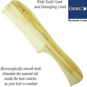 img 1 attached to Giorgio G37 Large Coarse Hair Detangling Comb: Wide Teeth for Long Thick Curly Wavy Hair - Wet & Dry Hair Detangler, Handmade Rake Comb Saw-Cut from Cellulose - Imitation Horn Finish