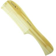 giorgio g37 large coarse hair detangling comb: wide teeth for long thick curly wavy hair - wet & dry hair detangler, handmade rake comb saw-cut from cellulose - imitation horn finish logo