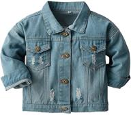 🧥 wofupowga kids denim jacket for boys and girls - button down coat logo