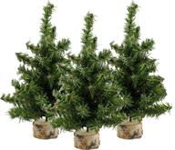 🎄 pack of 3 auldhome mini christmas trees - 10-inch tabletop holiday decor, canadian pine greenery logo