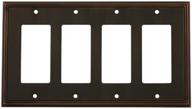🏺 enhance your decor with the cosmas 65075-orb oil rubbed bronze quad gfi/decora rocker wall switch plate switchplate cover логотип