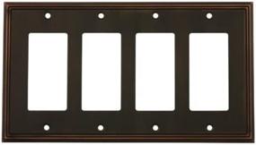 img 4 attached to 🏺 Enhance Your Decor with the Cosmas 65075-ORB Oil Rubbed Bronze Quad GFI/Decora Rocker Wall Switch Plate Switchplate Cover