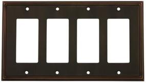img 1 attached to 🏺 Enhance Your Decor with the Cosmas 65075-ORB Oil Rubbed Bronze Quad GFI/Decora Rocker Wall Switch Plate Switchplate Cover