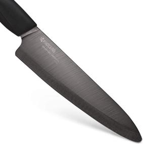 img 3 attached to 🔪 Керамический профессиональный длинный нож 7 дюймов серии Kyocera Innovation - рукоятка с мягким ощущением для комфортного использования | Черное лезвие и рукоять