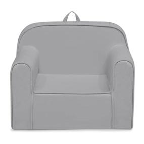img 4 attached to 🪑 Cozee Chair for Kids by Delta Children for Ages 18 Months and Up in Light Grey