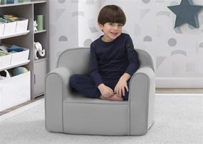 img 3 attached to 🪑 Cozee Chair for Kids by Delta Children for Ages 18 Months and Up in Light Grey