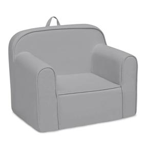 img 1 attached to 🪑 Cozee Chair for Kids by Delta Children for Ages 18 Months and Up in Light Grey