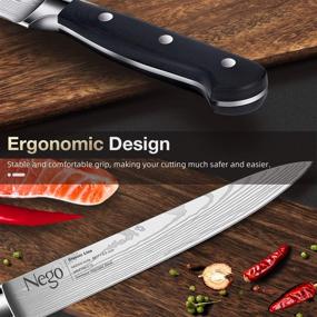 img 1 attached to 🍣 8.5 Inch Nego Yanagiba Knife for Sushi and Sashimi - German High Carbon Stainless Steel Blade, Ergonomic Handle - Ideal for Fish Filleting, Slicing, and Cooking Chef Knives