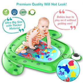 img 2 attached to 👶 VATOS X-Large Tummy Time Baby Water Mat 43×35" for Newborn, Infant, Toddler - Inflatable Play Mat Sensory Toys, BPA Free, Early Development Activity Centers - Perfect Gift for Boys and Girls, 3 6 9 18 Months