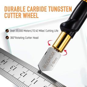 img 3 attached to 🔪 Carbide Tungsten Alloy Glass Cutter Tool with 2-19mm Cutting Range - Professional Tool for Thick Glass Mosaic and Tiles - Pencil-shaped Design for Precision Cutting (Glass Cutter)