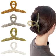 5 inch big hair claw clips for women – set of 4 no slip 💁 hair clips with strong hold for thin fine thick hair - ideal for women and girls logo