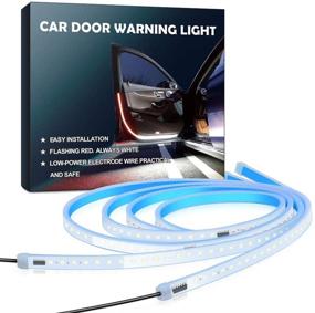 img 4 attached to 🚨 RYNX Car Door LED Warning Light, 2 PCS 48 Inch Flexible Dual Color Strip Light for Anti-rear-end Collision, Sequential Switchback Safety Light and Strobe Lights (2PCS)