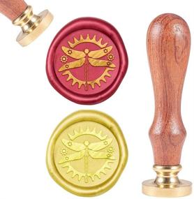 img 4 attached to CRASPIRE Wax Seal Stamp Gear Dragonfly Animal Vintage Wax Sealing Stamps Retro 25Mm Removable Brass Head Wooden Handle For Envelopes Invitations Wine Packages Greeting Cards Weeding