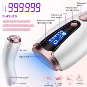 img 3 attached to 🏻 Permanent Painless Laser Hair Removal: Upgraded 999,999 Flashes At-Home Device for Women & Men - Facial & Whole Body