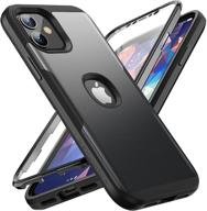 📱 youmaker iphone 12 & iphone 12 pro case: full body protection with built-in screen protector - black 6.1 inch logo