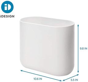img 1 attached to iDesign Cade Oval Slim Trash Can - Perfect for Bathroom, Bedroom, Home Office, Dorm, College - Matte Soft Aqua
