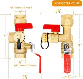 img 2 attached to Circrane 0.75 Inch IPS Isolator Tankless Water Heater Service Valve Kit with Pressure Relief Valve, NPT Thread &amp; Lead-free Brass - Improved SEO