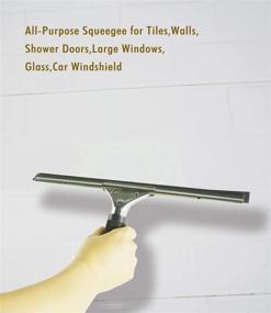 img 1 attached to 🪟 ITTAHO Squeegee Window Cleaner - Stainless Steel with Long Extension Pole, Multiple Rubber Blade Sizes & Replacement Options