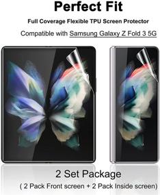 img 3 attached to 📱 2-Pack Full Coverage Screen Protectors Compatible with Samsung Galaxy Z Fold 3 2021 5G – Inner & Front Protection, HD Clear, Anti-Scratch, Bubble-Free, Case Friendly